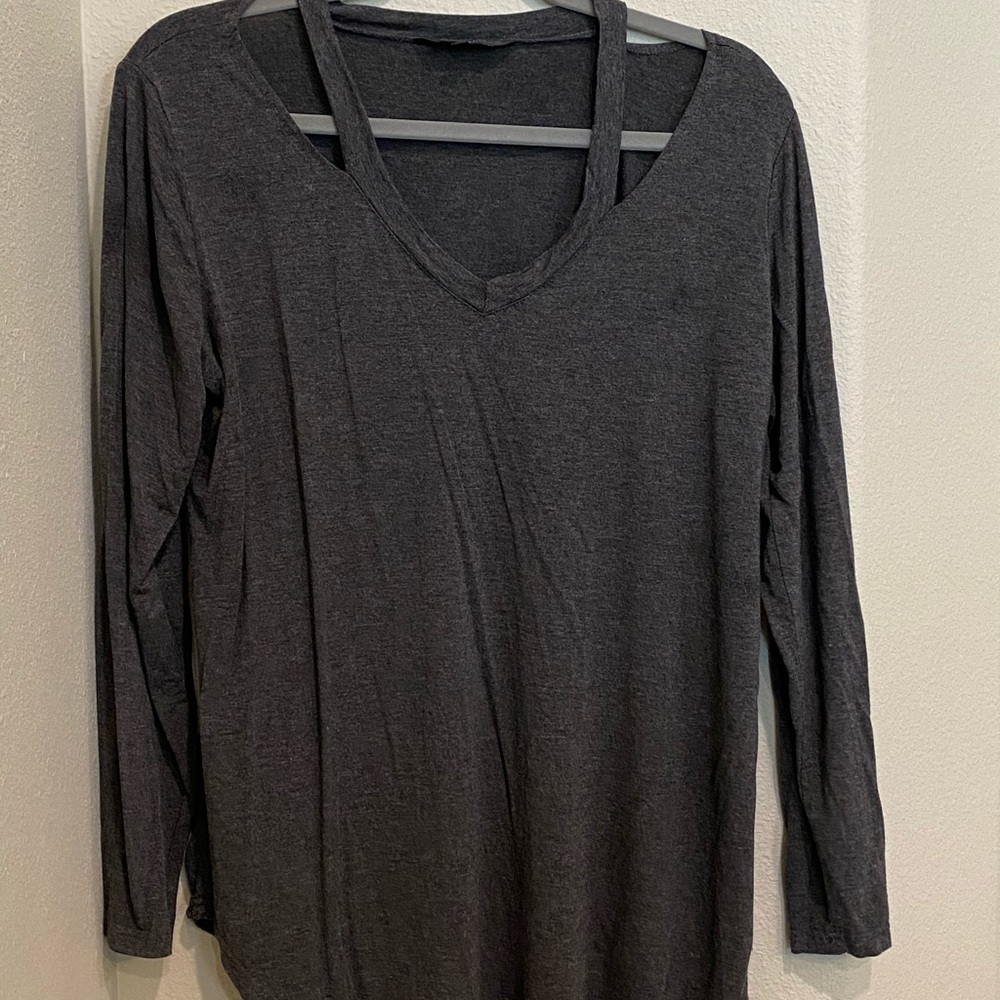Amaryllis gray relaxed fit blouse
